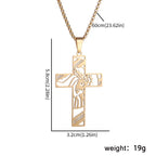 Gold Cross Jesus Pendant Necklace Minimal Box Chain