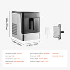 SucceBuy Countertop Ice Maker 24 Cubes Ready in 15 Mins Self-Cleaning Portable Ice Maker with Ice Scoop and Basket Ice