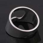 Fashion Stainless Steel Men Bottle Opener Rings Western High Quality Simple Titanium Steel Black White Ring For Friend Jewelry