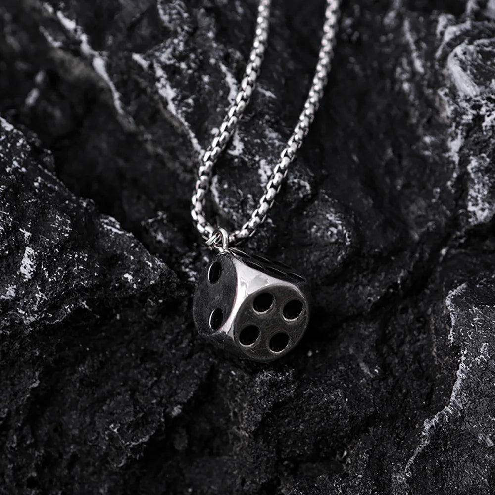 Gambling Dice Pendant Choker Necklace — Zinc Alloy