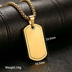 Personalized Military Dog Tag Necklace for Men, Stainless Steel Waterproof Hip Hop Pendant Box Chain