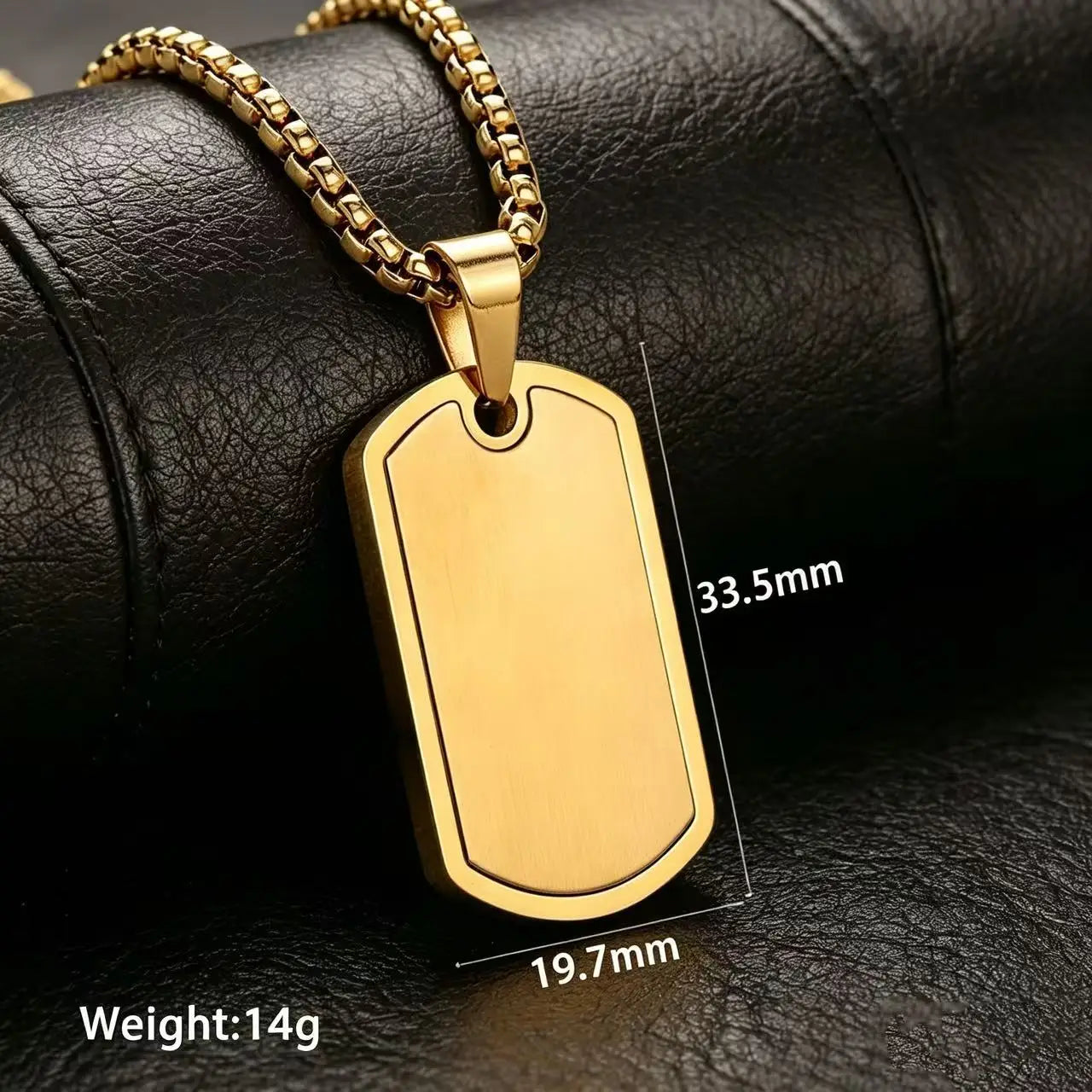 Personalized Military Dog Tag Necklace for Men, Stainless Steel Waterproof Hip Hop Pendant Box Chain