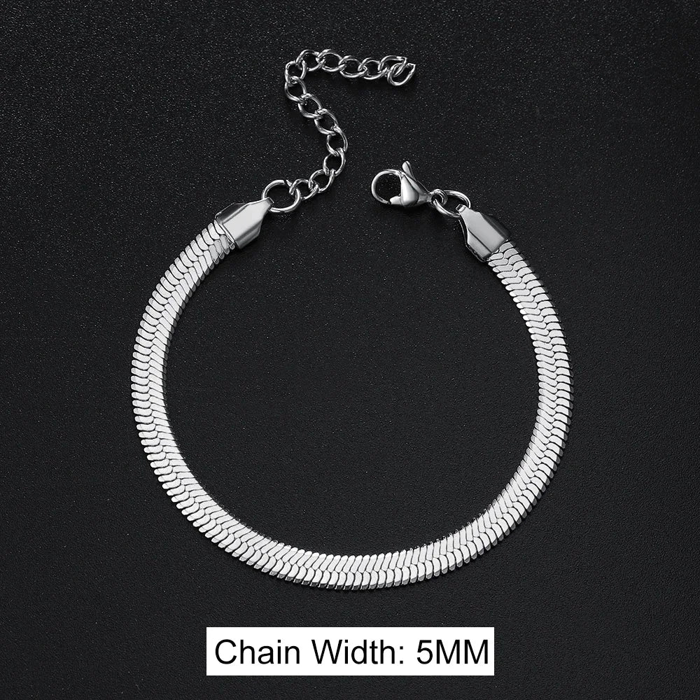 Stainless Steel Snake Bracelet Blade Chain