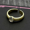 Two-Tone Ring Sterling Zircons Set Matte