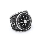 Viking Odin Compass Ring — Stainless Steel