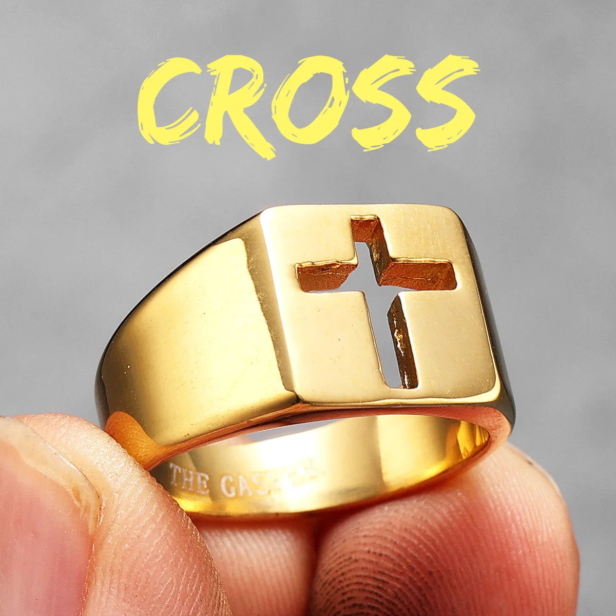 Cross Hollow Ring Stainless Steel