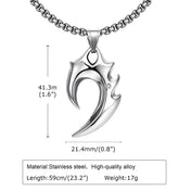 Wolf Tooth Animal Pendant Necklace — Stainless Steel
