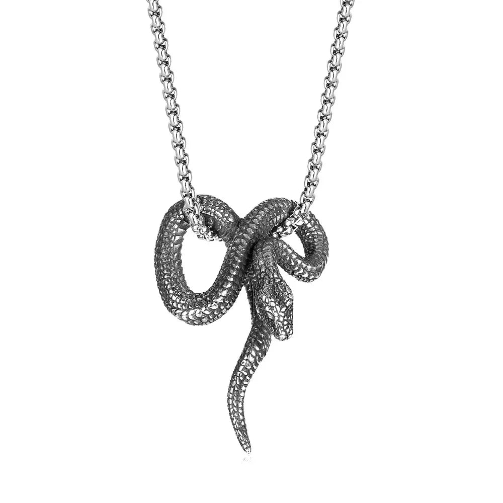 Snake Stainless Steel Pendant Necklace