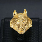Punk Chunky Wolf Head Ring 19mm — Stainless Steel