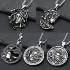 Classic Medusa Snake Pendant — Stainless Steel