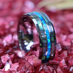 Red Personalized Couple Tungsten Carbide Ring with Spider Pattern Dome Edge,Comfortable Fit, Fashionable Daily Item,Wedding Ring