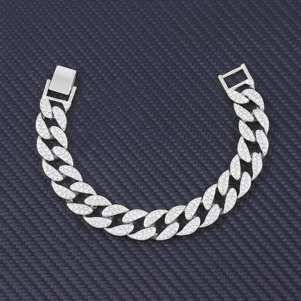 14mm Bracelet With Box Buckle High Quality Iced Out Cubic Zirconia Hip Hop Fashion Personality Jewelry For Gift Luxury