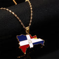 Dominican Republic Map Pendant Necklace