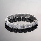 TOPGRILLZ 10mm Iced Out Full 5A Cubic Zirconia Square Charm Bracelet Bling CZ Tennis Chain With Box Clasp For Men Women Jewelry
