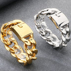 Luxury 30mm Cuban Link Chain Bracelet for Man Vacuum Plated Stainless Steel Men's Bracelets Hip Hop Heavy Duty Street
