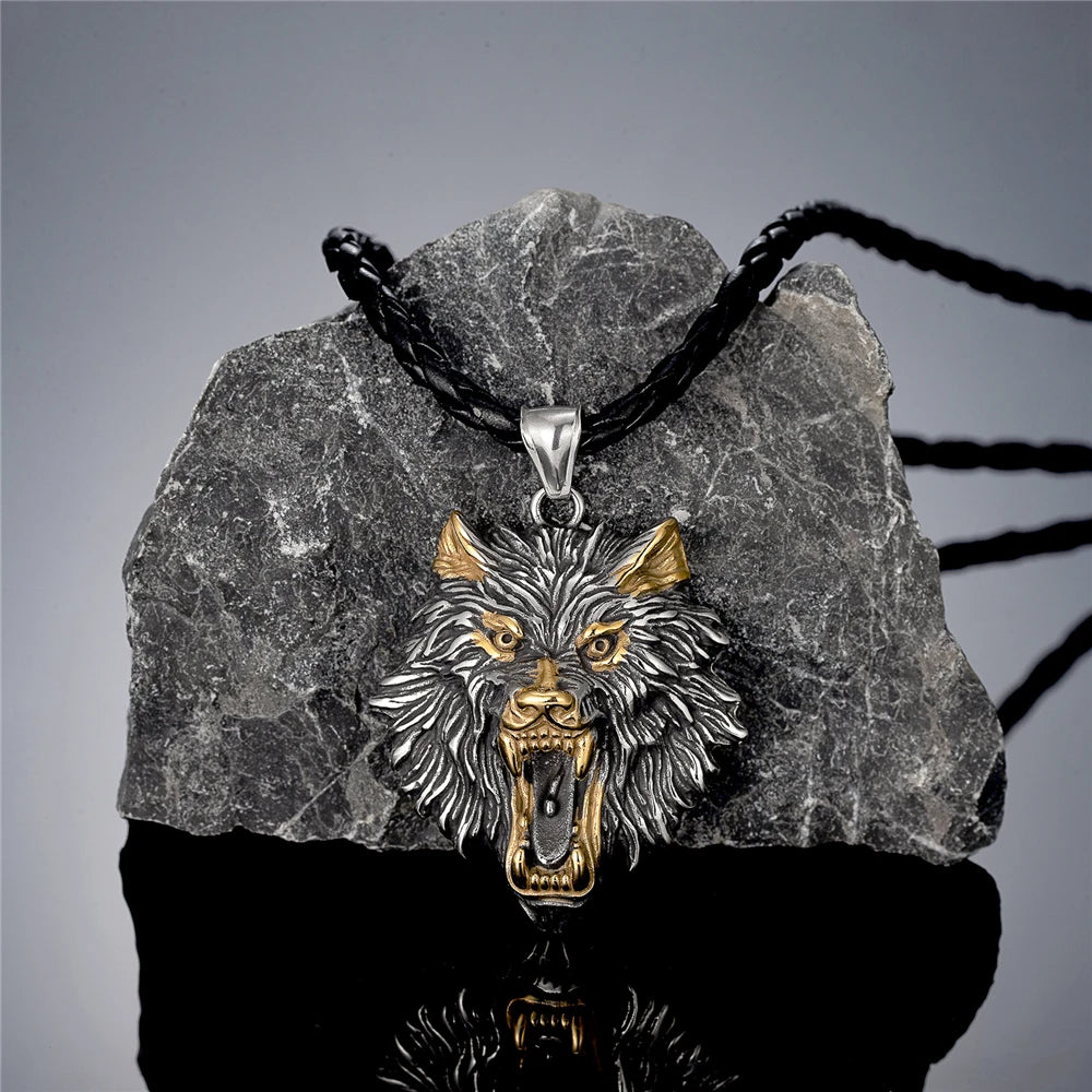 Odin's Wolf Pendant Necklace — Stainless Steel