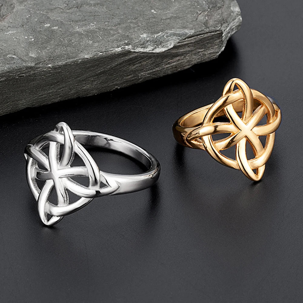 Hollow Celtic Trinity Knot Ring — Stainless Steel