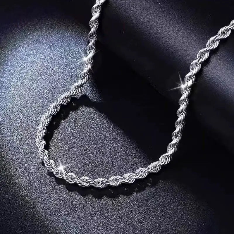 Twist Rope Chain Necklace — Stainless Steel