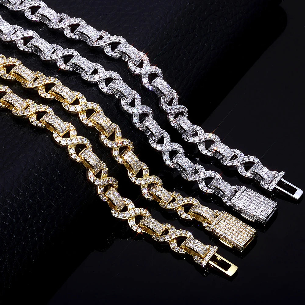 Iced Out Infinity Bracelet Stainless Steel 10MM