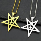 Gothic Inverted Pentacle Cross Pendant — SS