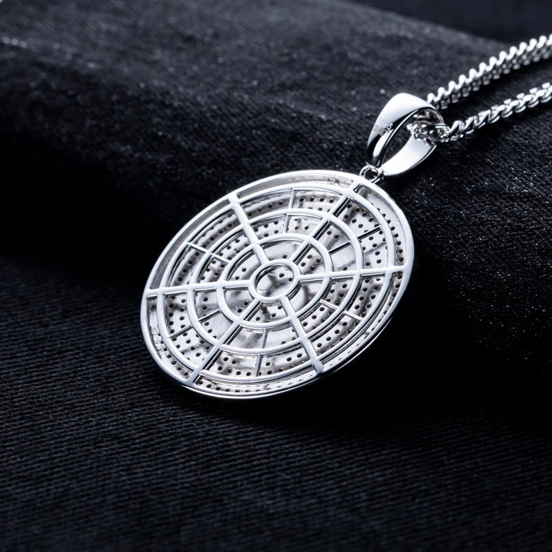 Iced Out Bitcoin Pendant — 925 Silver
