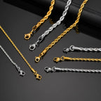 Gold Rope Chain Bracelet 5mm — Stainless Steel
