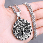 Nordic Vikings Tree of Life Odin Necklace Various Men Celtic Amulet Pendant Stainless Steel Vintage Charm Punk Jewelry