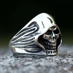 2022 NEW Men's 316L stainless steel ring punk death skull Ring For Men fashion for teen hip hop Halloween Jewelry free