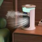 Mute Desktop USB Mini Portable Air Conditioner Fan for Room Home Camping Humidifier Water Mist Cooling Fan Night Lamp