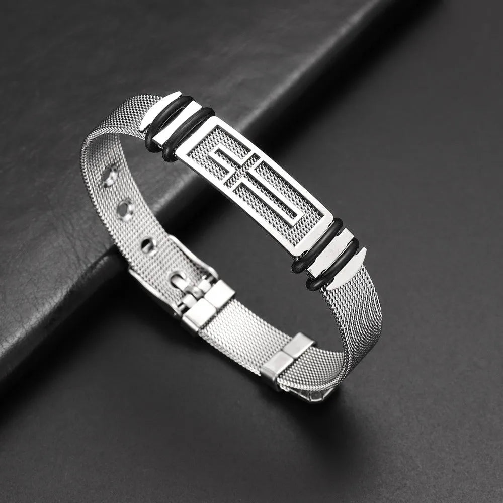Trendy Christian Cross Stainless Steel Men's Bracelet New Fashion Metal Religious Accessories Charming Jewelry for