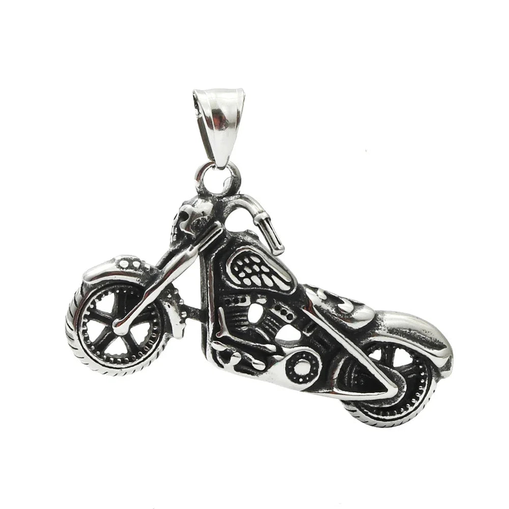 Gothic Skull Steel Pendant Punk Soul Chariot Biker
