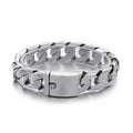 Fongten Cuban Chain Bracelet For Men Shiny Matte Stainless Steel Heavy Male Bracelets Bangle Silver Color Curb Jewelry