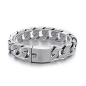 Cuban Link Black Steel Bracelet 17MM Heavy Polished