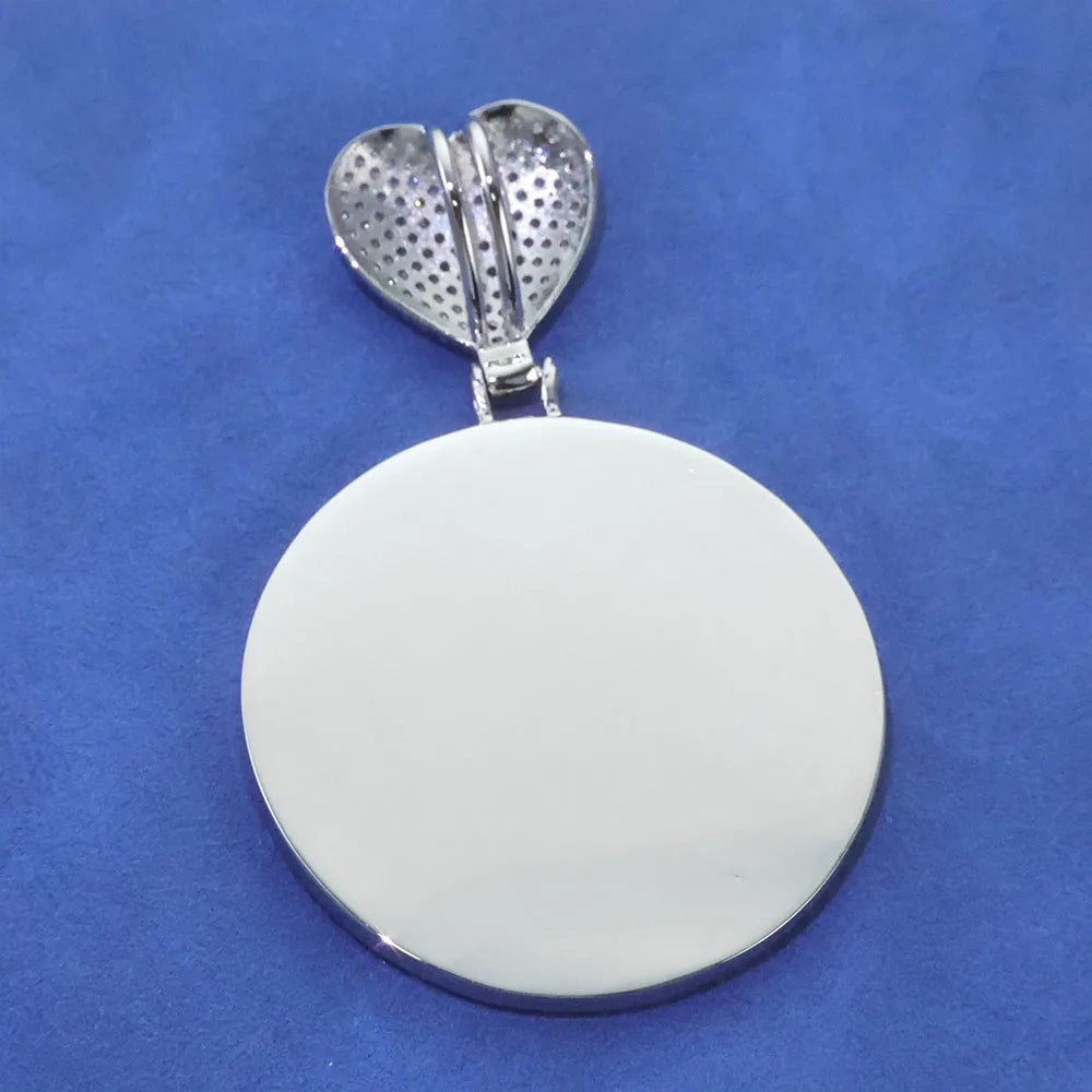 Iced Out Heart Photo Pendant Necklace 35MM
