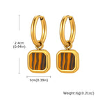 Natural Stone Huggie Hoop Earrings — SS