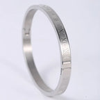 Roman Numeral Charm Bangle — Stainless Steel