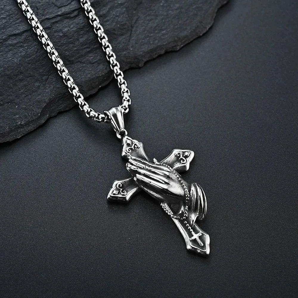 Punk Stiletto Cross Anime Accessories Judgement Chain Necklace Hunter X Hunter Pendant Men's Jewelry Gift for Boys Casual Style