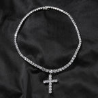 UWIN Tennis Chain With Cross Full Iced Out CZ Cubic Zircon Fashion Luxurious Choker HipHop Jewelry