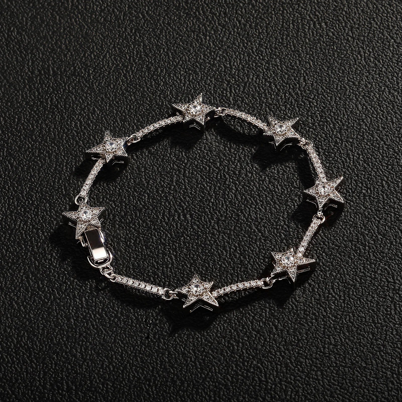 Gold Iced Out Star Bracelet CZ Statement
