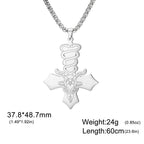 1pc Dark Occult Goat Head Pentagram Snake Baphomet Cross Necklace Mystical Symbol Pendant Jewelry