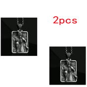 Gothic Demon Square Tag Pendant Necklace Vintage