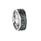 Viking Celtic Knot & Sea Wave Band Ring for Men — Stainless Steel