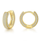 Iced Out Hoop Earrings — Stainless Steel