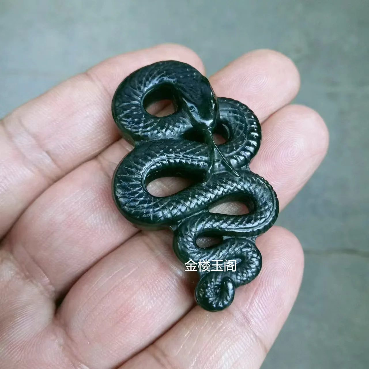 30*50mm Certified Hetian Jade Snake Pendant Necklace Men Women Fine Jewelry Genuine China Nephrite Stone Lucky Charms