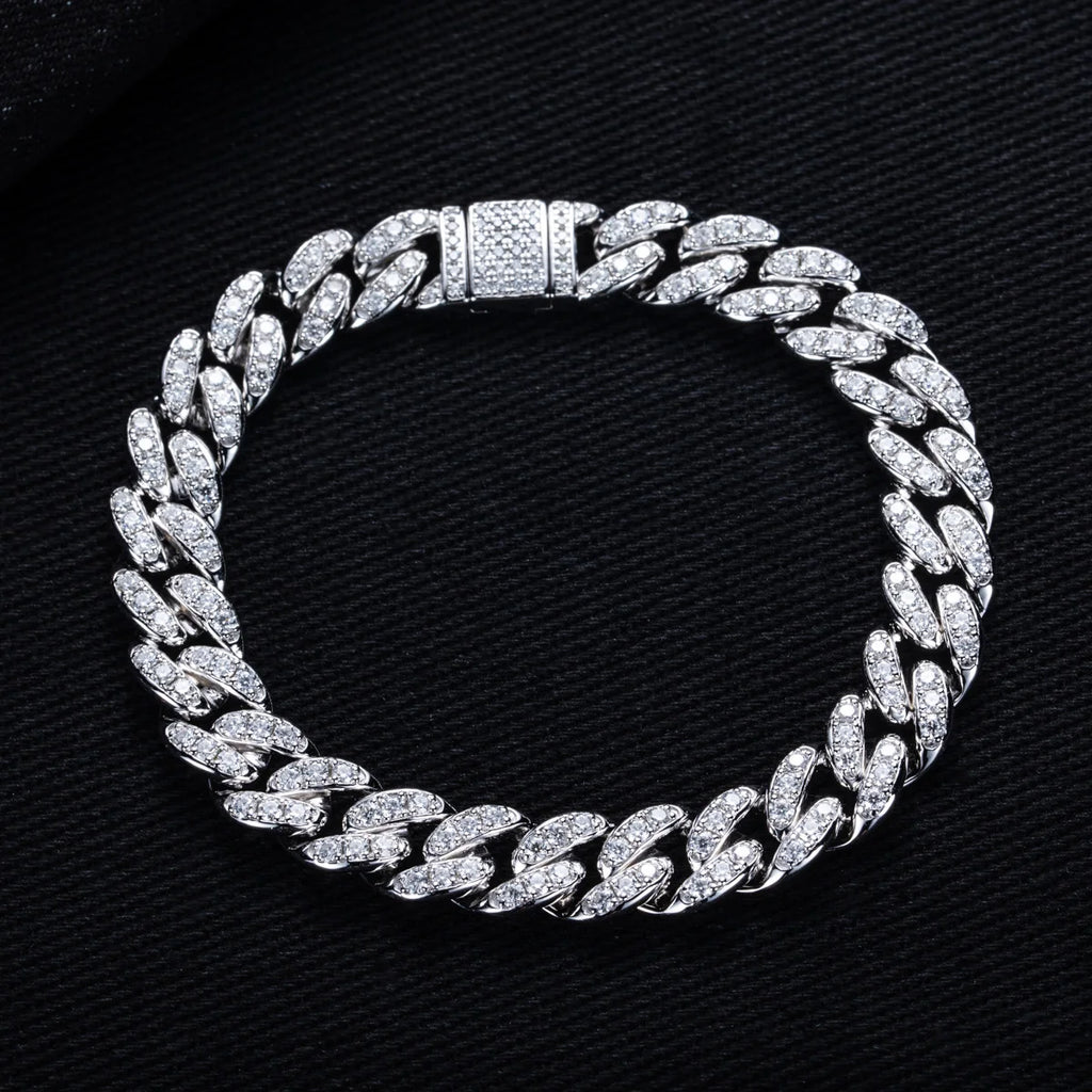 Iced Out Cuban Bracelet — 925 Silver