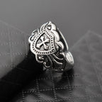 Vintage Knight Cross Amulet Ring for Men — Zinc Alloy