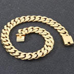 Men's 60CM Long 24MM Width Brushed Solid Stainless Steel Curb Cuban Link Chain Necklace for Men Male On Neck Jewelry