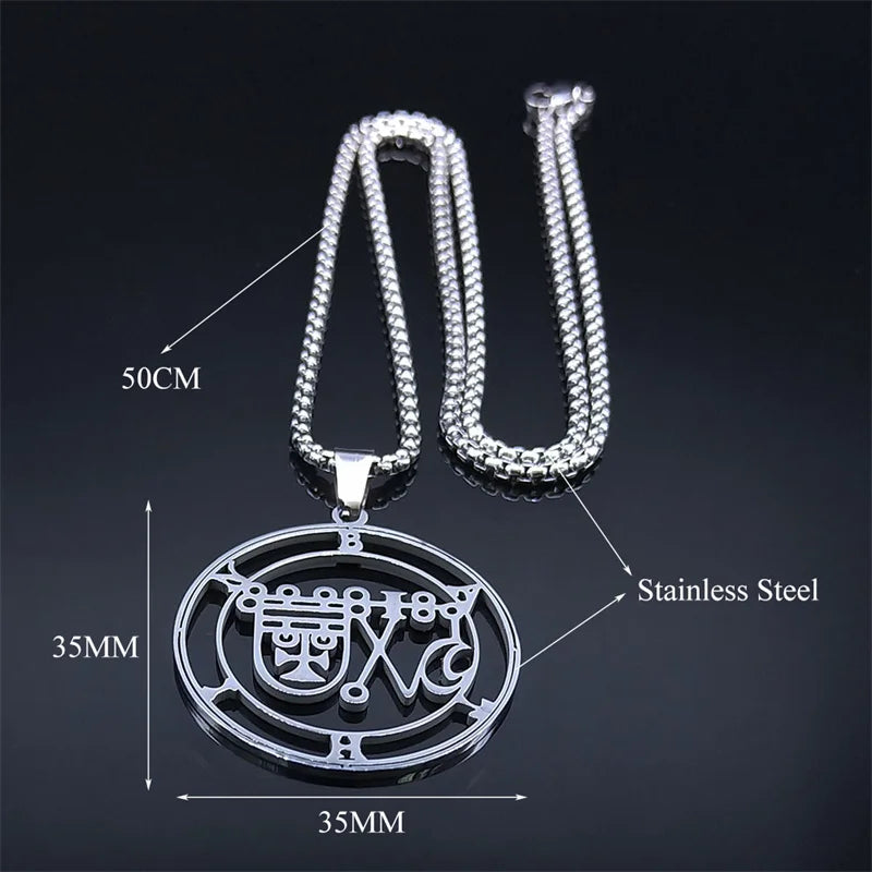 Occult Sigil Silver Pendant Bathin Demons Seals