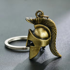 Retro Bronze Spartan Warriors Hero Helmet Macedonia Zinc Alloy Pendant Key Chains Souvenir Crafts Wallet Backpack Dangle Jewelry