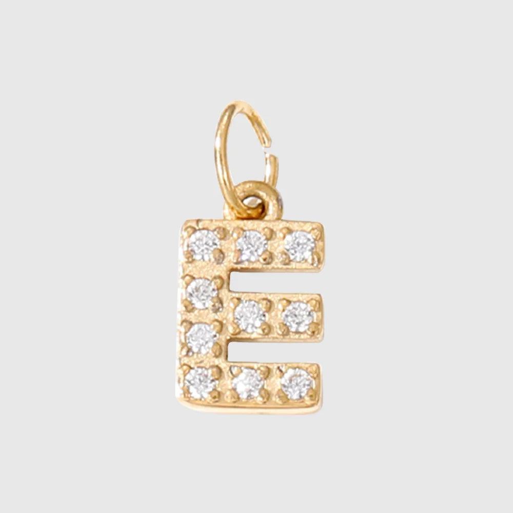 Letter Charm Pendant Necklace — Gold Iced